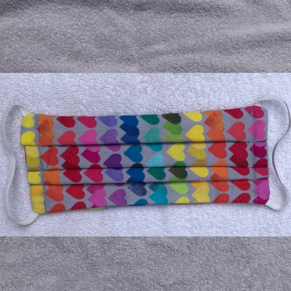 Rainbow Hearts Face Mask